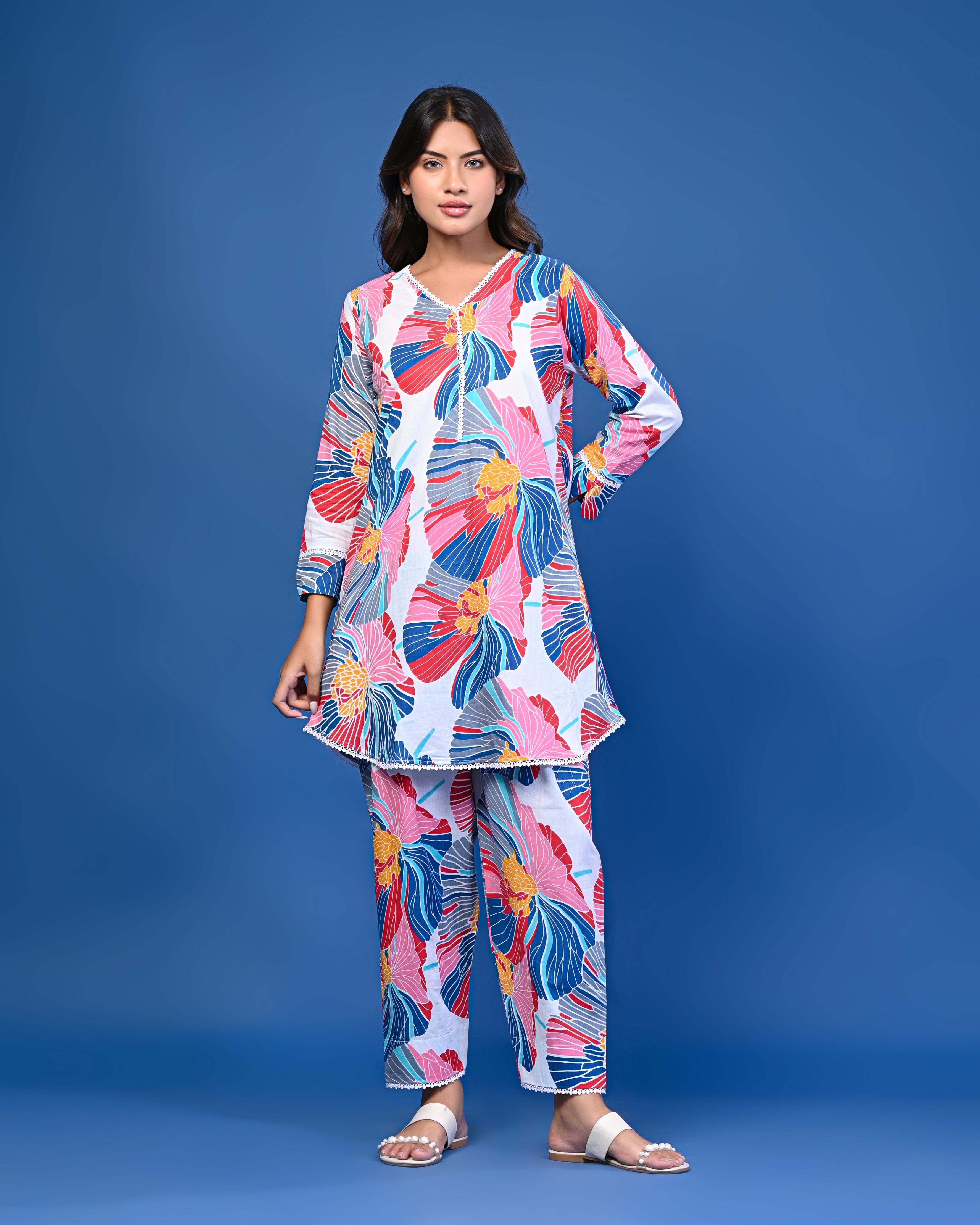 Multicolor Floral Printed Co-ord Set
