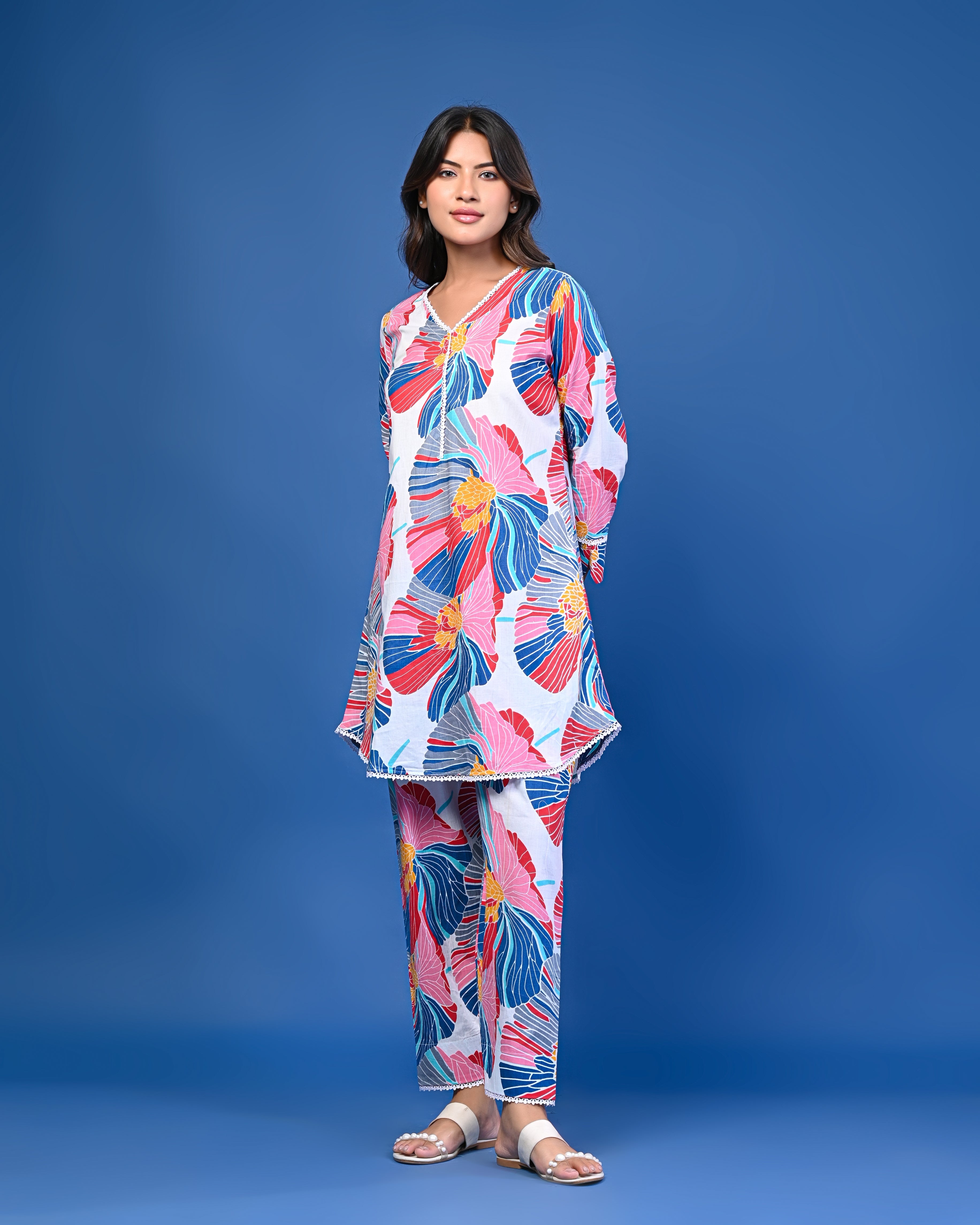 Multicolor Floral Printed Co-ord Set