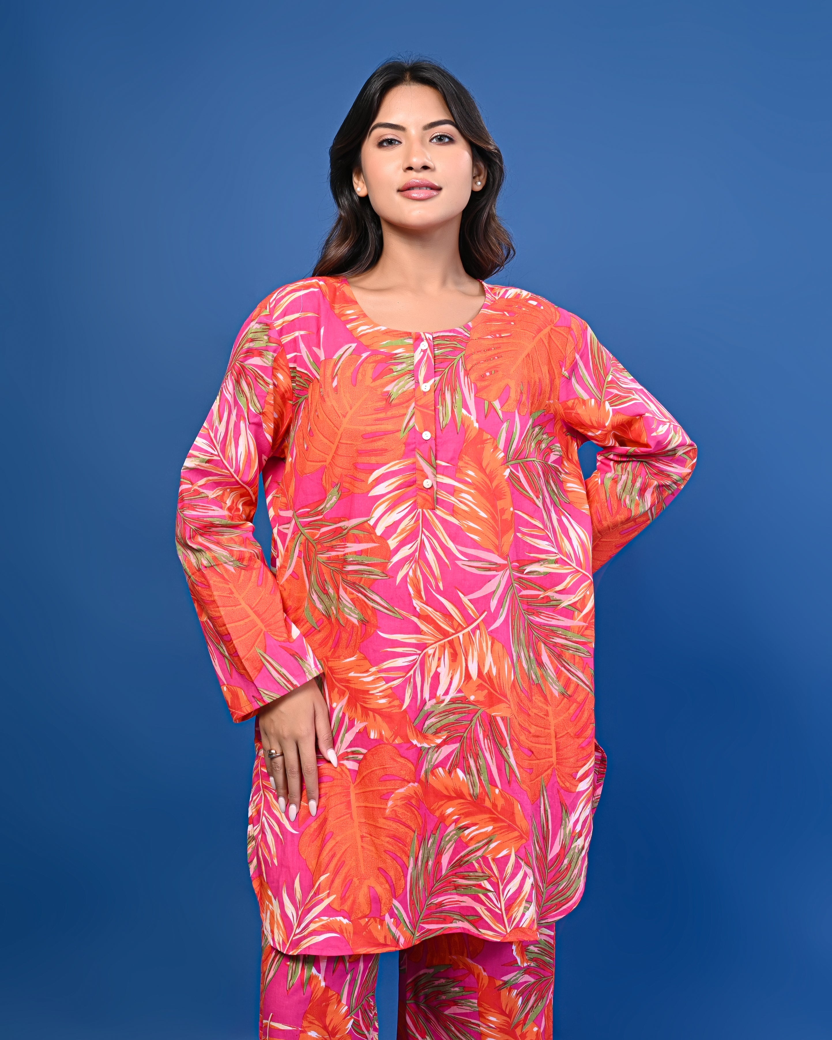 Tropical Leaf Print Co-ord Set